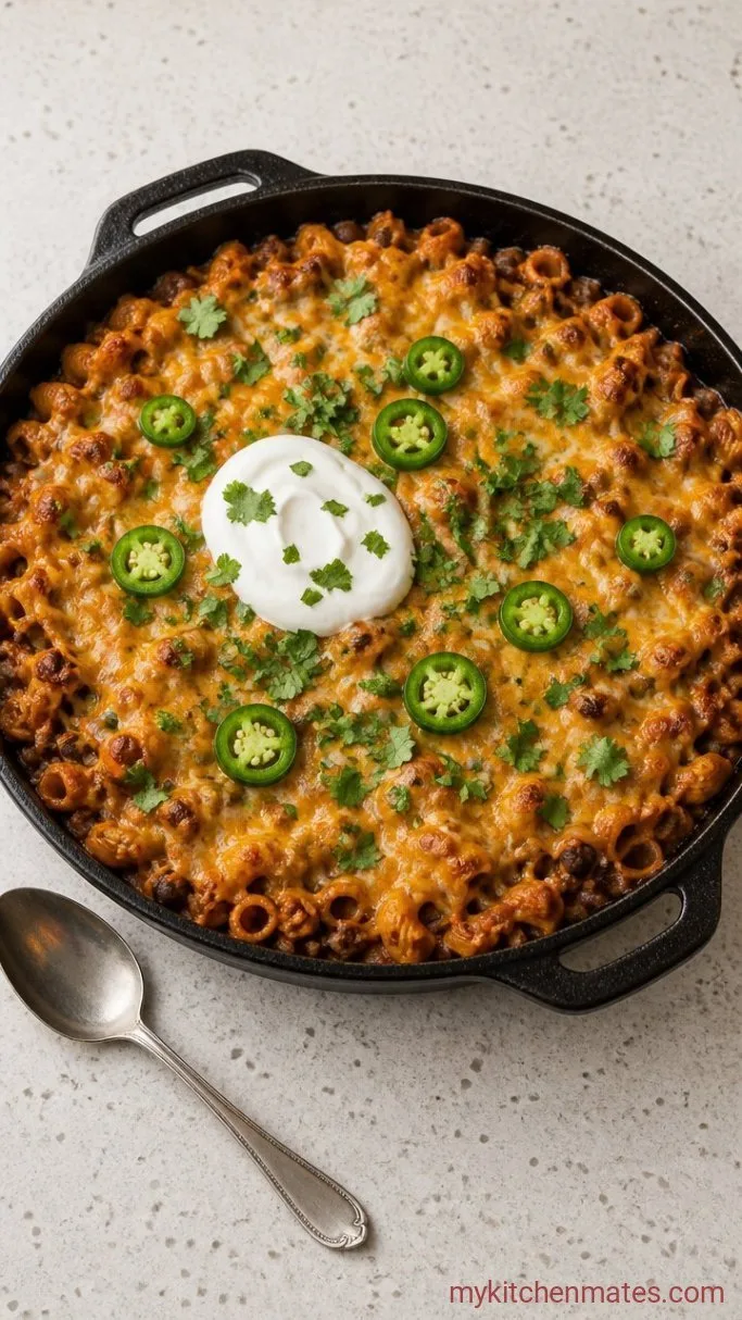 30-Minute Cheesy Taco Pasta Casserole Step 5: Rest and Serve