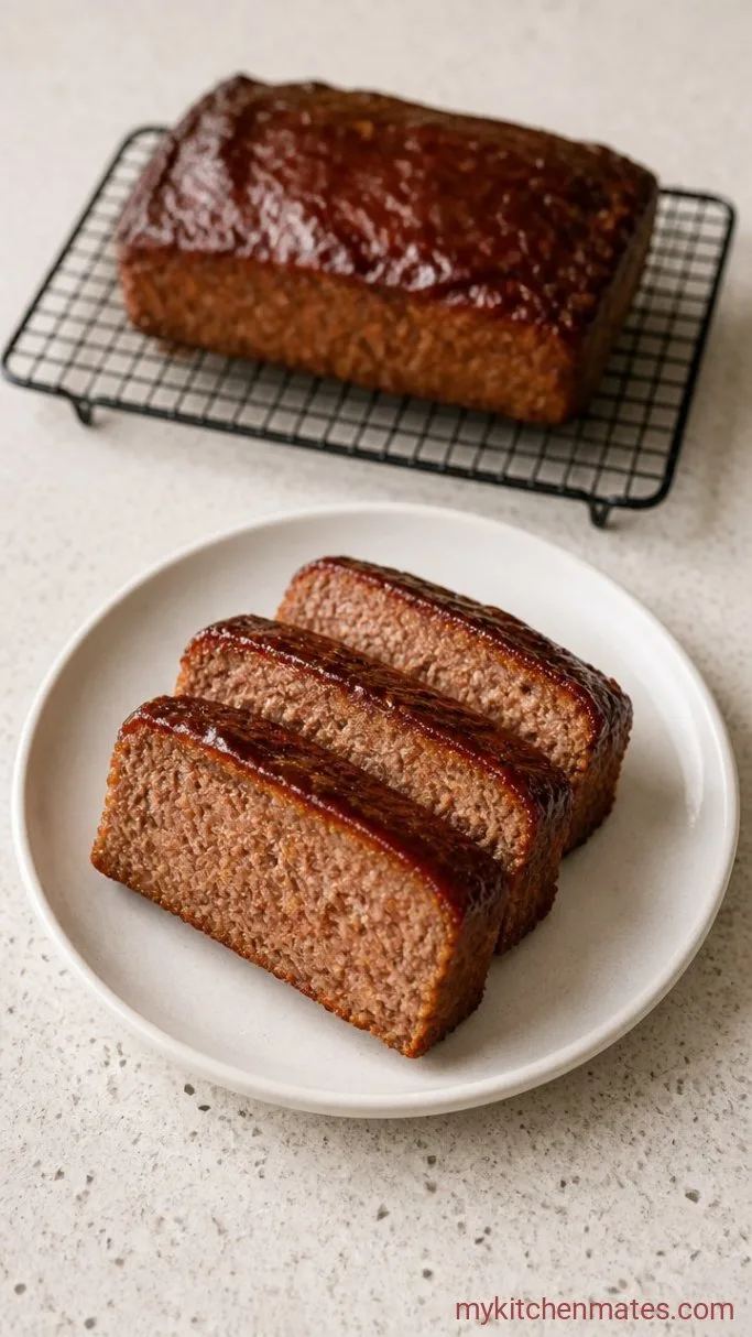 30-Minute Air Fryer Meatloaf Step 5: Rest and Slice