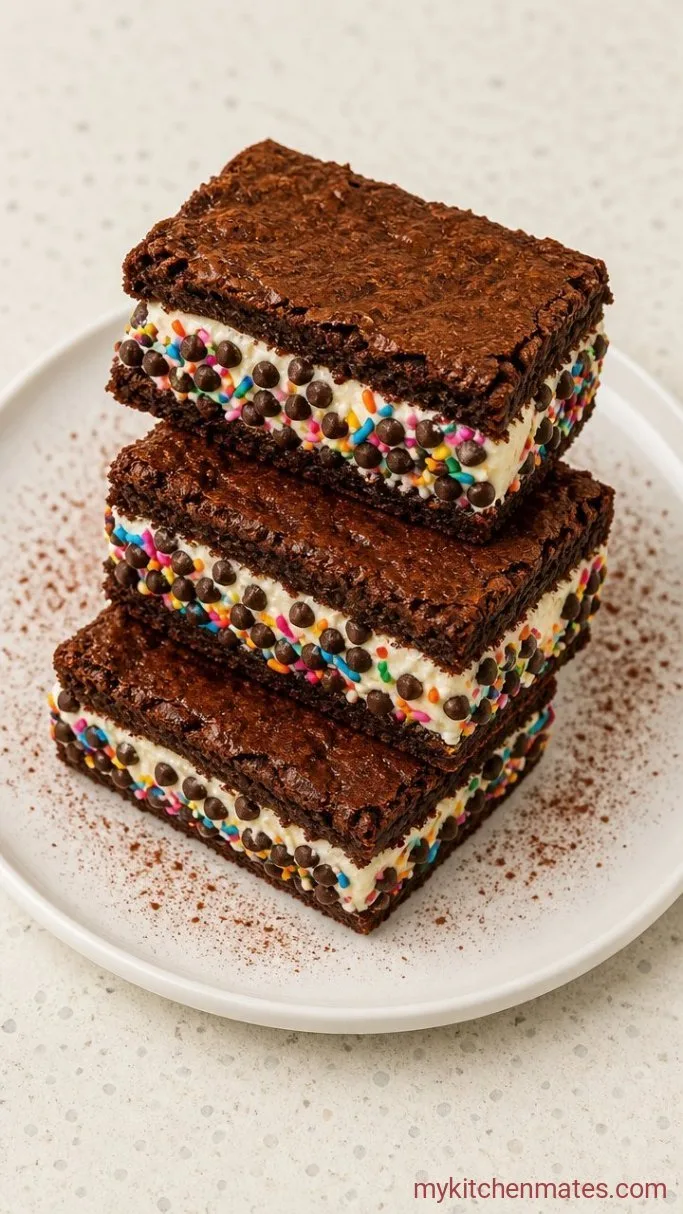 Fudgy Brownie Ice Cream Sandwiches Step 5: Roll and Serve
