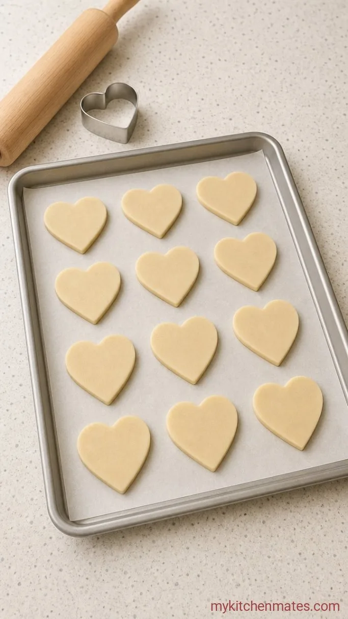 Soft Valentine's Sugar Cookies That Hold Their Shape Step 5: Roll, Cut, and Bake
