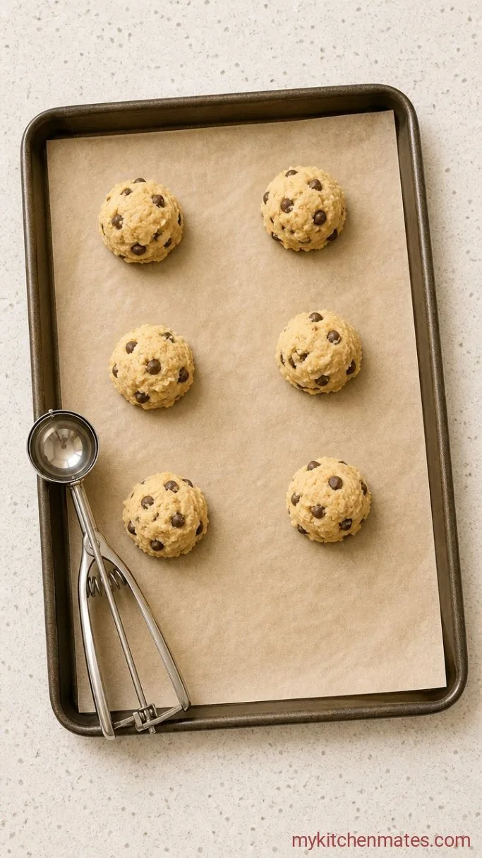 Soft & Chewy Chocolate Chip Cookies With Pudding Step 5: Scoop and Bake the Cookies