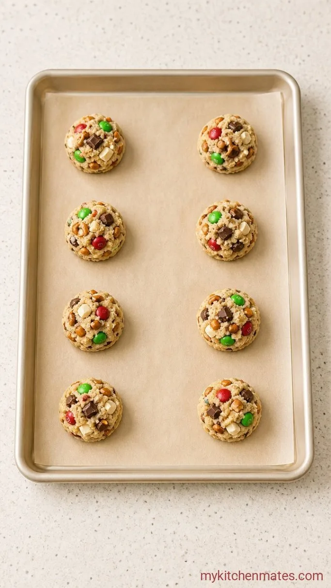 Christmas Kitchen Sink Cookies Step 5: Scoop and Bake the Cookies