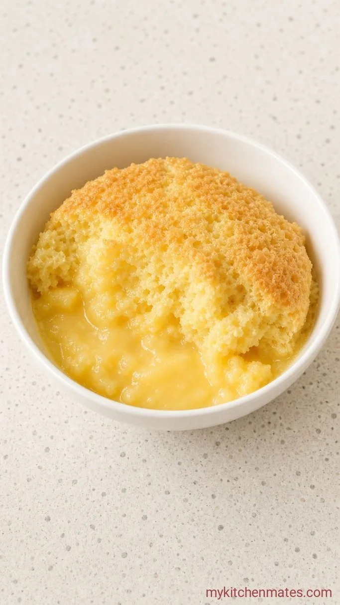 Lemon Pudding Cake That Separates into Sponge and Sauce Step 5: Scoop and Serve Warm