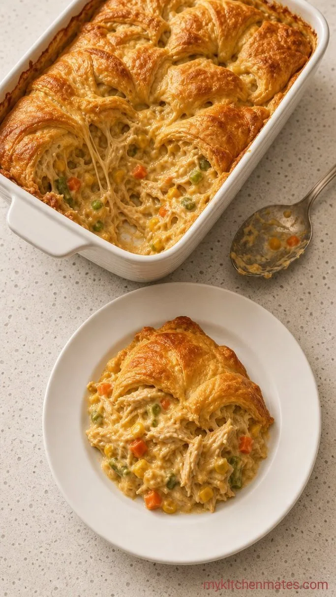 Easy Cheesy Chicken Crescent Roll Casserole Step 5: Scoop and Serve