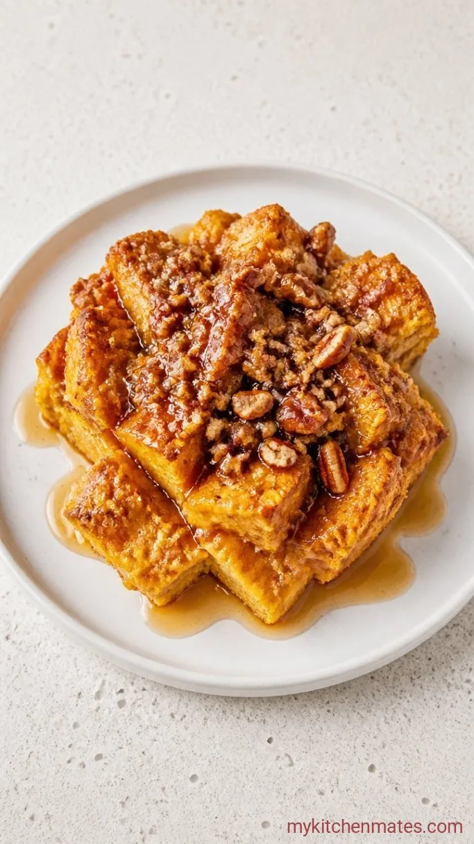Overnight Pumpkin French Toast Casserole Step 5: Scoop and Serve