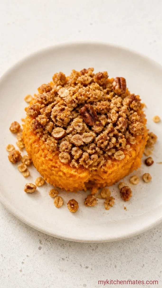 Creamy Gluten-Free Sweet Potato Casserole with Pecan Crumble Step 5: Scoop and Serve