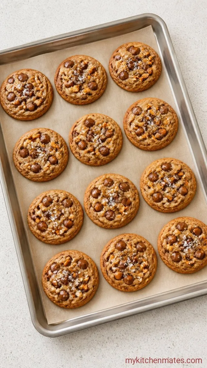 Salty-Sweet Chocolate Chip Pretzel Cookies Step 5: Scoop, Bake, and Finish