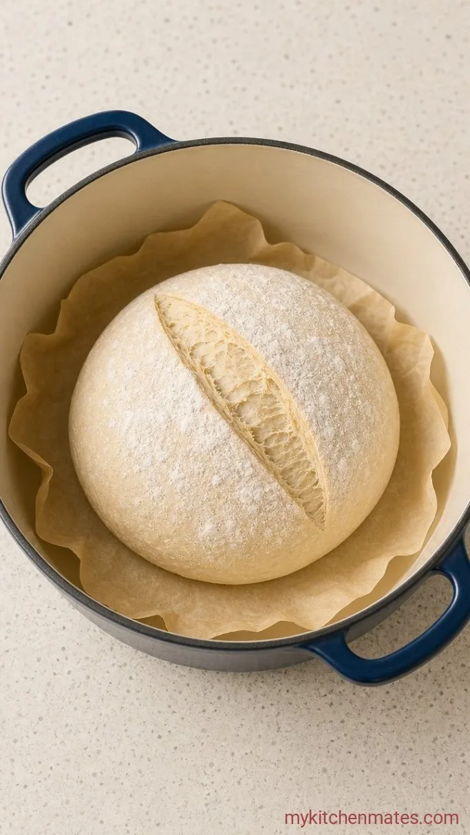Overnight Cranberry Walnut Sourdough Bread Step 5: Score and Bake the Bread