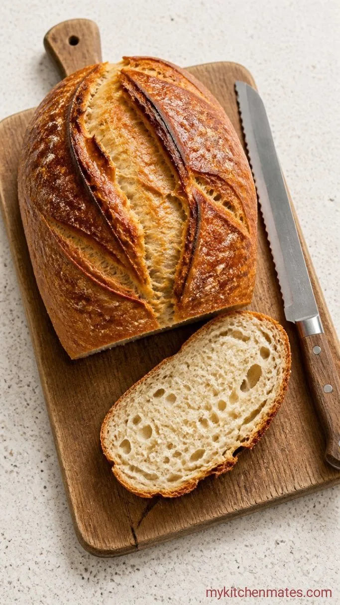 Crusty Overnight Sourdough Italian Bread Step 5: Score and Bake the Loaf