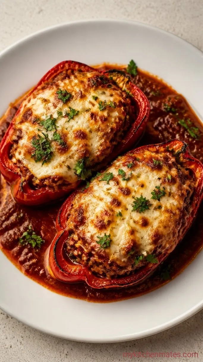 Tender Stuffed Red Peppers with Beef and Rice Step 5: Serve Hot