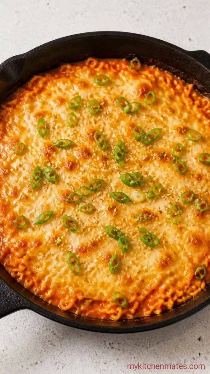 One-Pan Cheesy Buldak Ramen (Ready in 15 Minutes) Step 5: Serve It Sizzling
