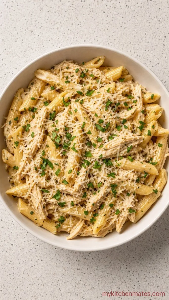 Creamy Crockpot Olive Garden Chicken Pasta Step 5: Serve It with Fresh Parmesan