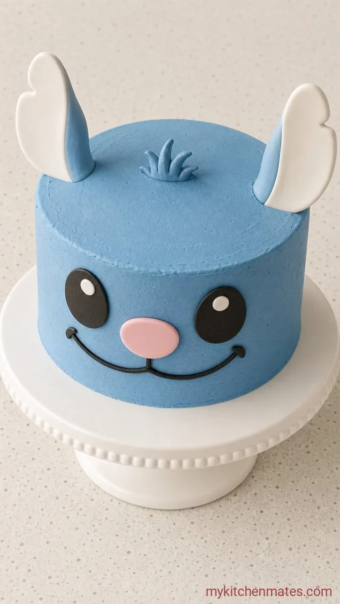 Stitch Birthday Cake Step 5: Shape the Ears and Facial Features