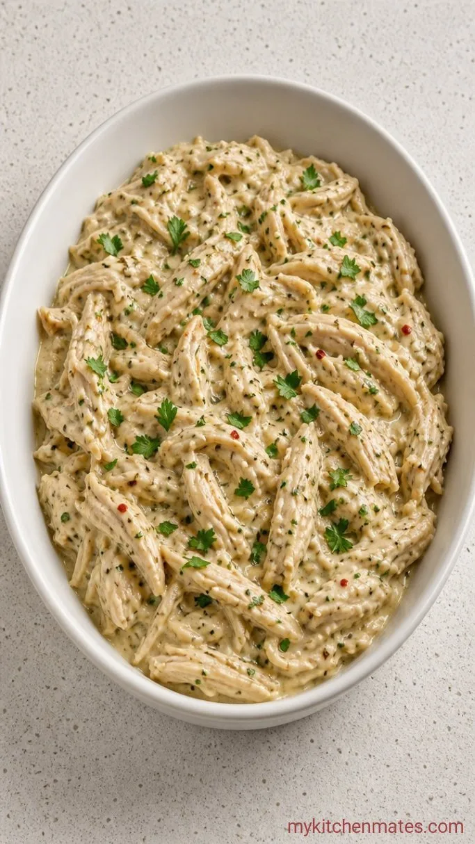 Creamy Crockpot Garlic Parmesan Chicken Step 5: Shred and Serve