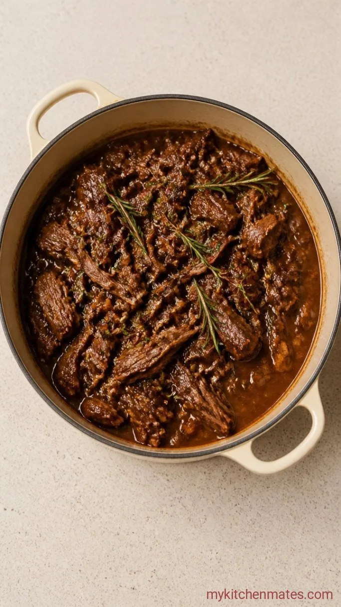 Fall-Apart Tender Italian Pot Roast (Stracotto) Step 5: Shred the Meat and Finish the Sauce