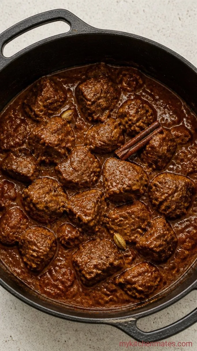 Tender Lamb Rogan Josh with Fragrant Spices Step 5: Simmer the Curry