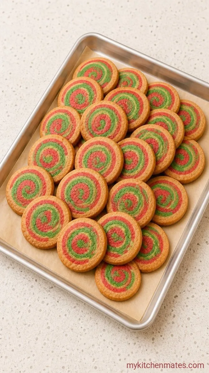 Red and Green Christmas Pinwheel Cookies Step 5: Slice and Bake the Cookies