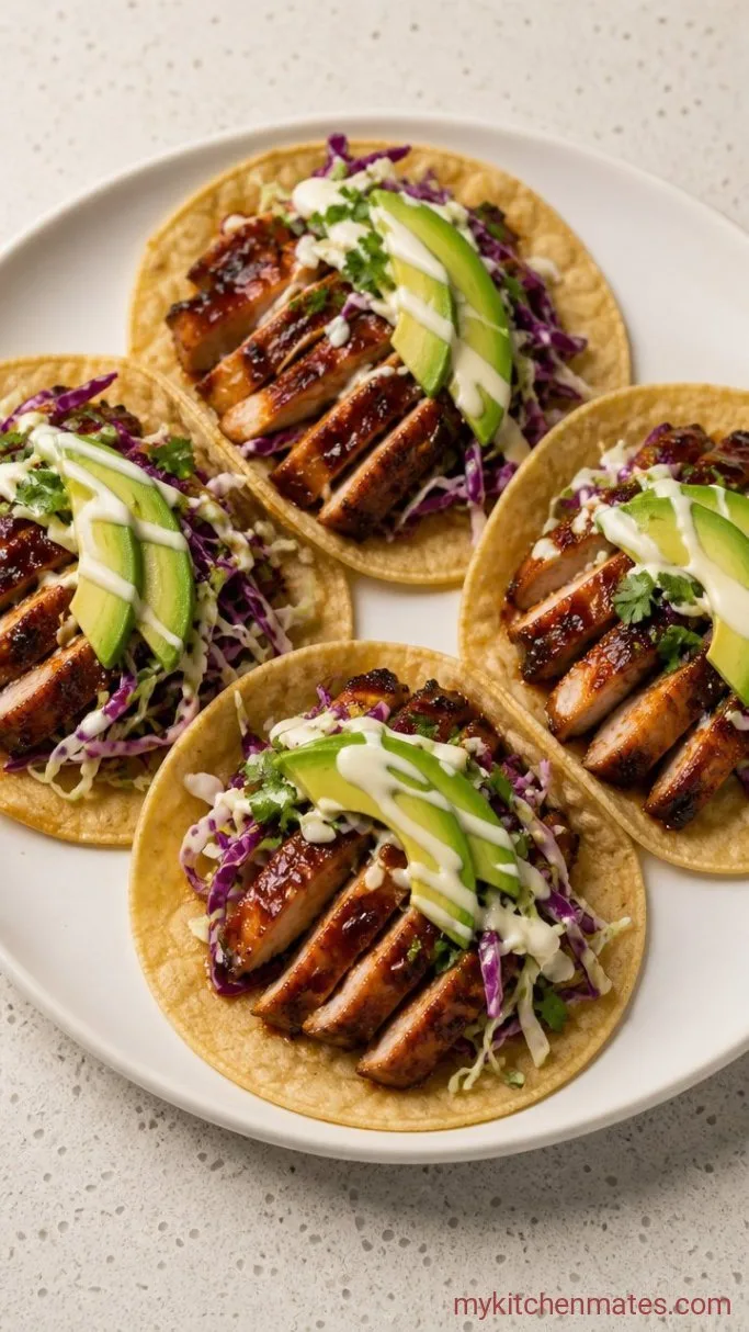 30-Minute Sticky Honey Chipotle Chicken Tacos Step 5: Slice and Build the Tacos