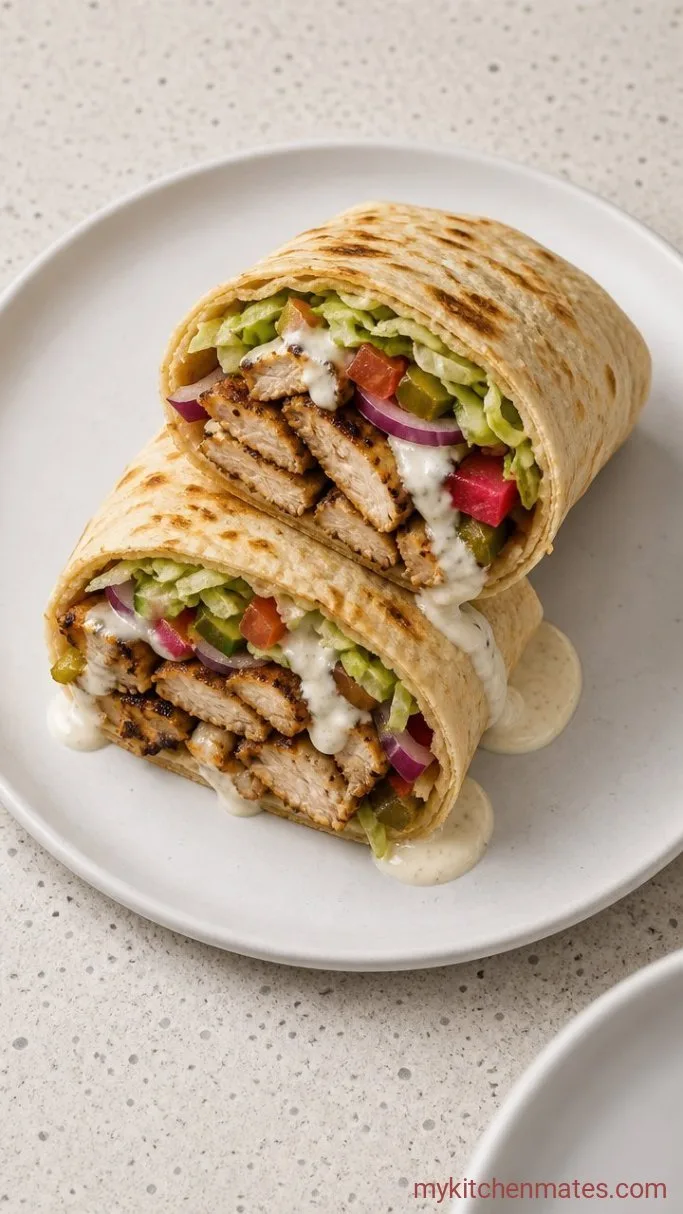 30-Minute Chicken Shawarma Wraps Step 5: Slice and Build the Wraps