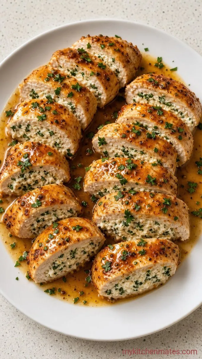 40-Minute Creamy Garlic Stuffed Chicken (Ruth’s Chris Copycat) Step 5: Slice and Drizzle the Pan Sauce