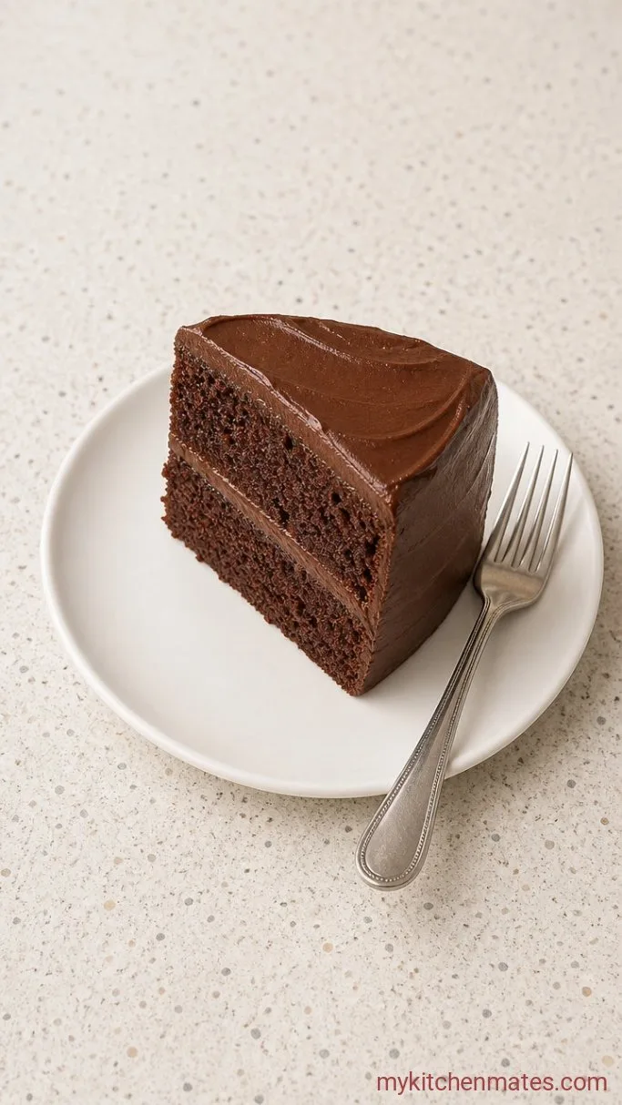 Rich, Moist Chocolate Groom's Cake Step 5: Slice and Serve the Cake