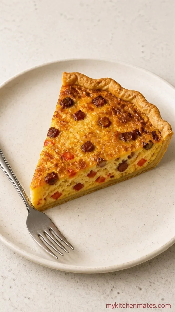 Chorizo and Manchego Quiche with Roasted Peppers Step 5: Slice and Serve the Quiche
