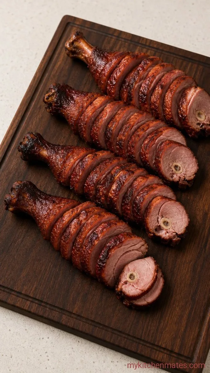Smoked Turkey Legs (Brined and Smoked Low and Slow) Step 5: Slice and Serve the Turkey Legs