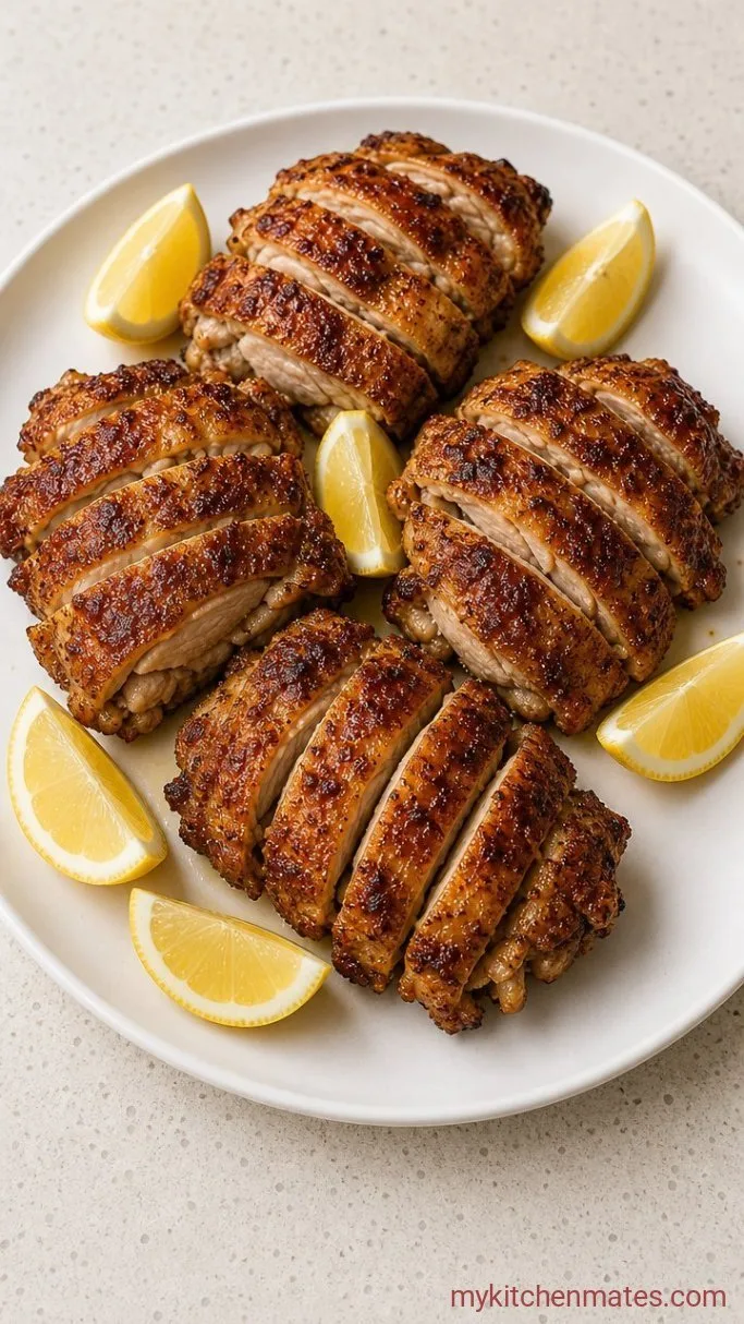 Baked Lemon Pepper Chicken Step 5: Slice and Serve with Fresh Lemon