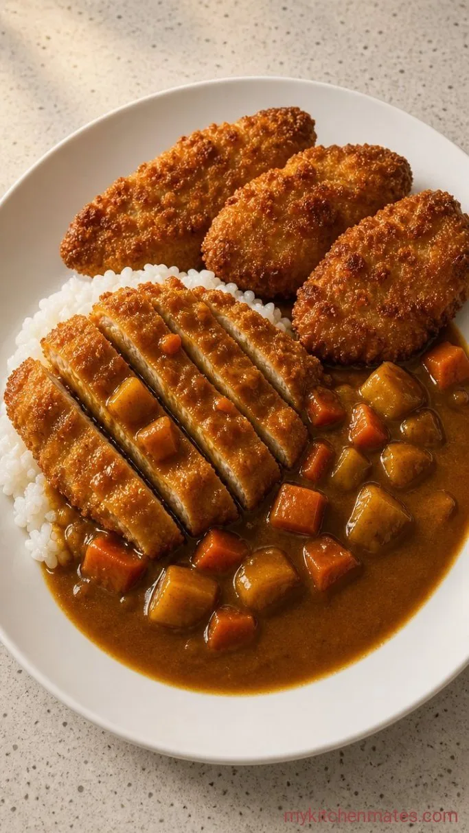 Crispy Chicken Katsu Curry with Rich Japanese Curry Sauce Step 5: Slice and Serve with the Curry Sauce