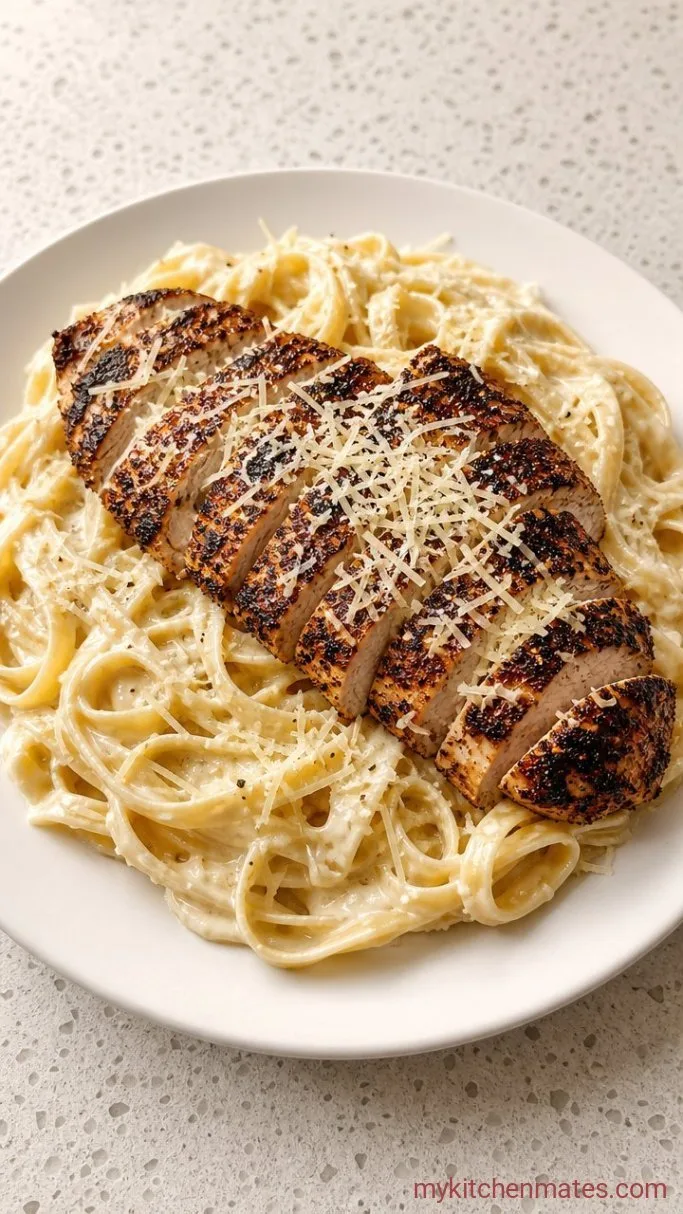 30-Minute Blackened Chicken Alfredo Step 5: Slice and Serve