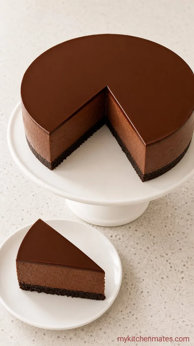 Rich, Silky No-Bake Chocolate Mousse Cake Step 5: Slice and Serve
