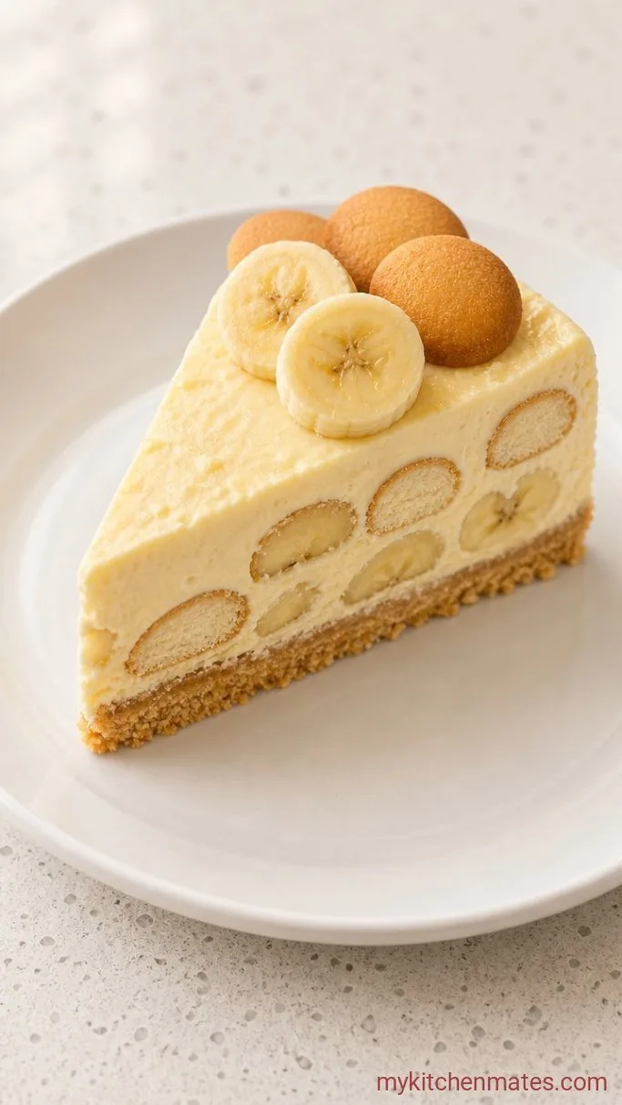 Creamy No-Bake Banana Pudding Cheesecake Step 5: Slice and Serve