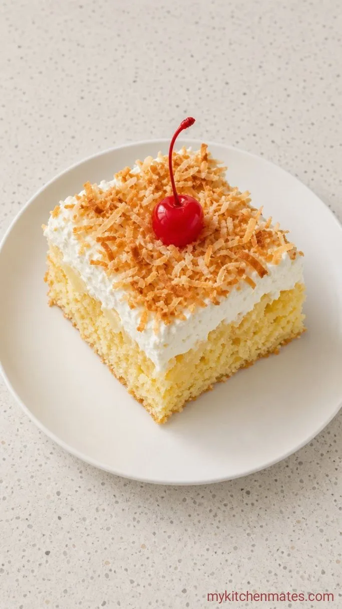 Easy Pineapple Sunshine Cake Step 5: Slice and Serve