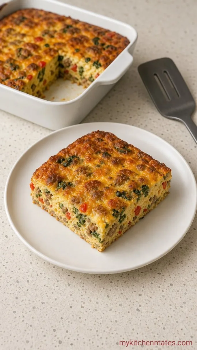 Fluffy High-Protein Cottage Cheese Breakfast Casserole Step 5: Slice and Serve