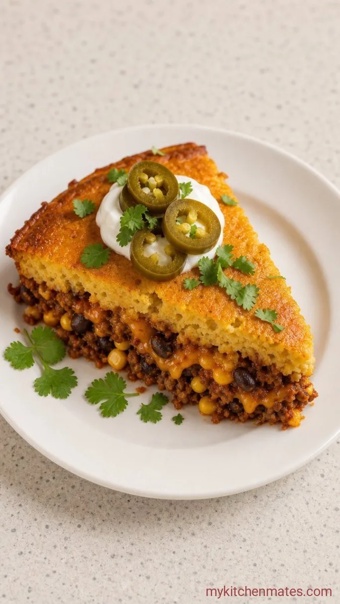 One-Skillet Mexican Cornbread Casserole Step 5: Slice and Serve