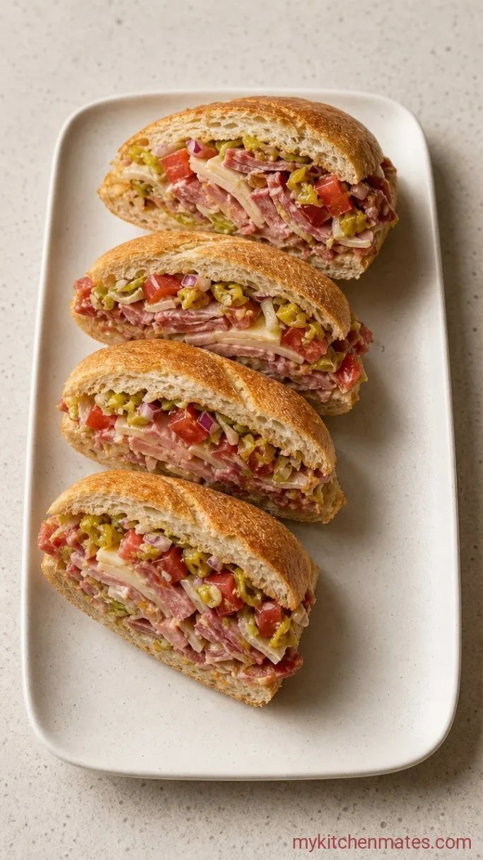 15-Minute Chopped Italian Sandwich Step 5: Slice and Serve