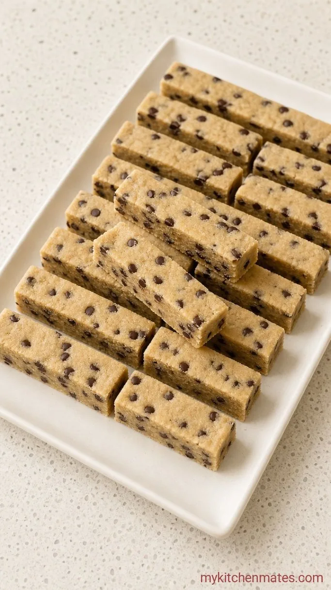 No-Bake Chocolate Chip Cookie Dough Bars Step 5: Slice and Serve