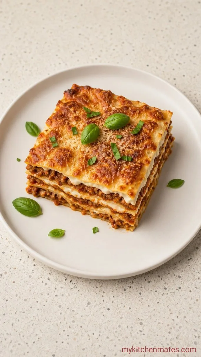 Creamy Lasagna with Bechamel Sauce (No Ricotta) Step 5: Slice and Serve