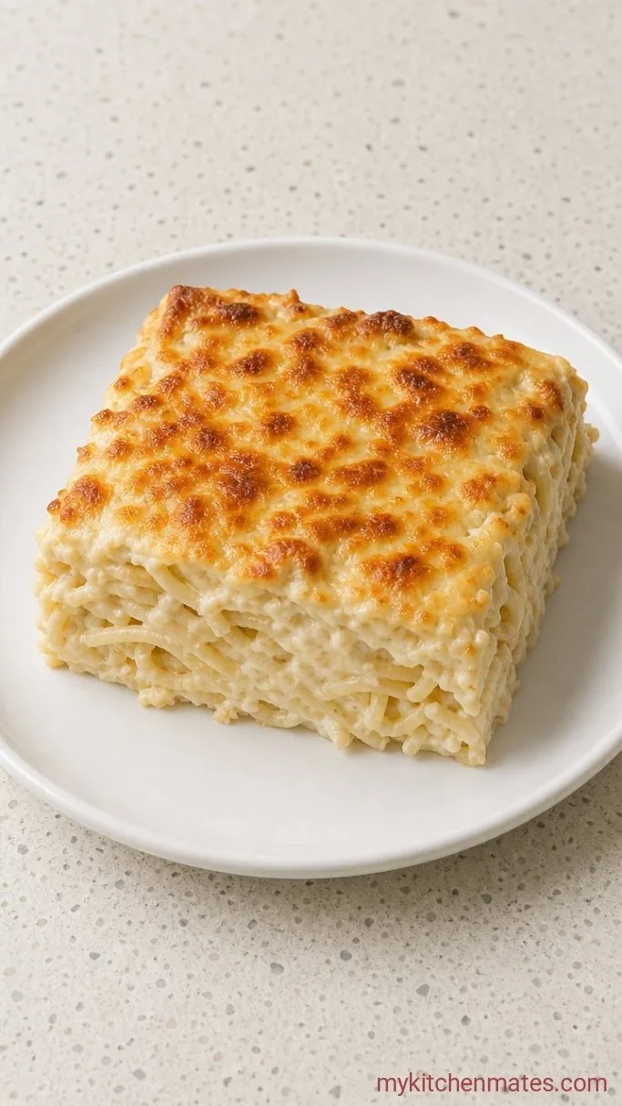Creamy Baked Spaghetti with Alfredo Sauce Step 5: Slice and Serve