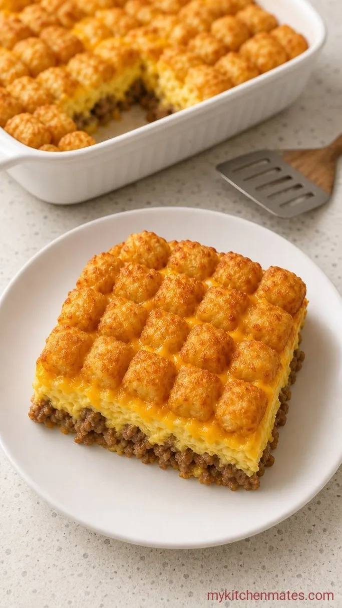 Crispy Tater Tot Breakfast Casserole (Make It the Night Before) Step 5: Slice and Serve