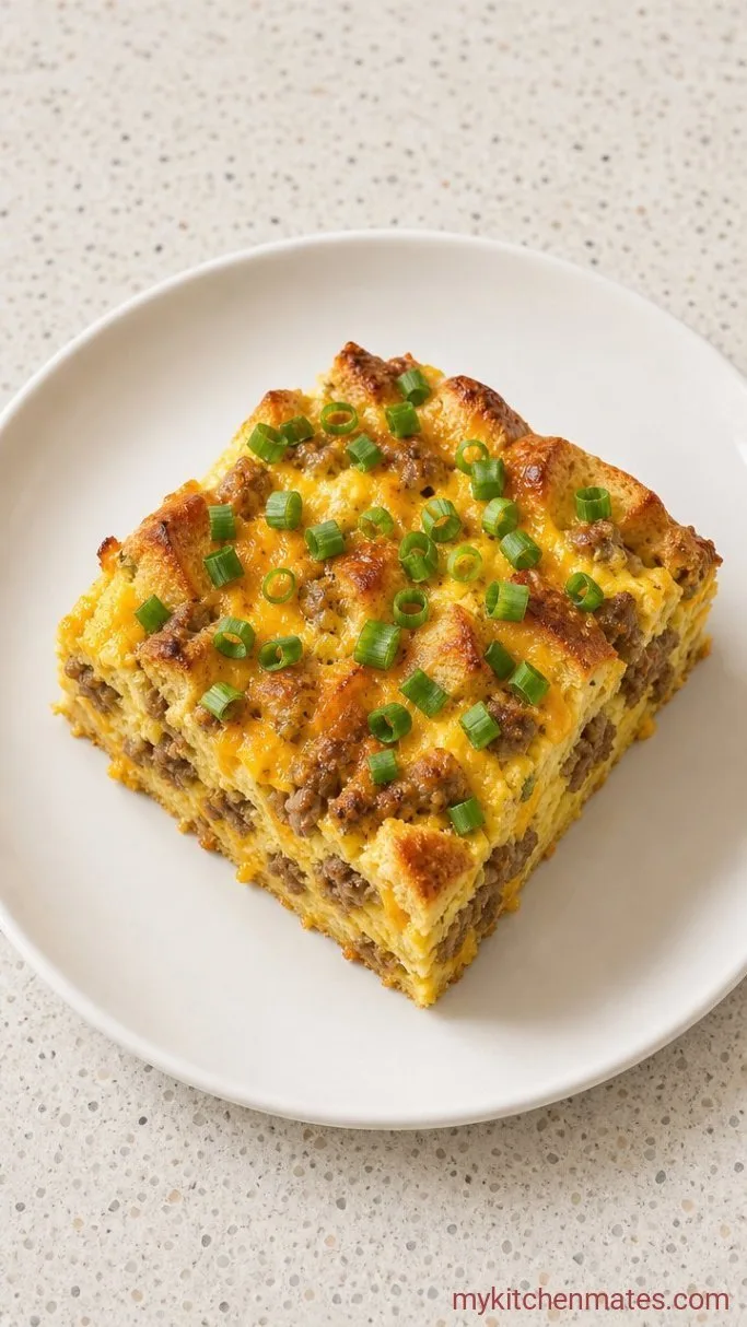 Make-Ahead Christmas Breakfast Casserole Step 5: Slice and Serve