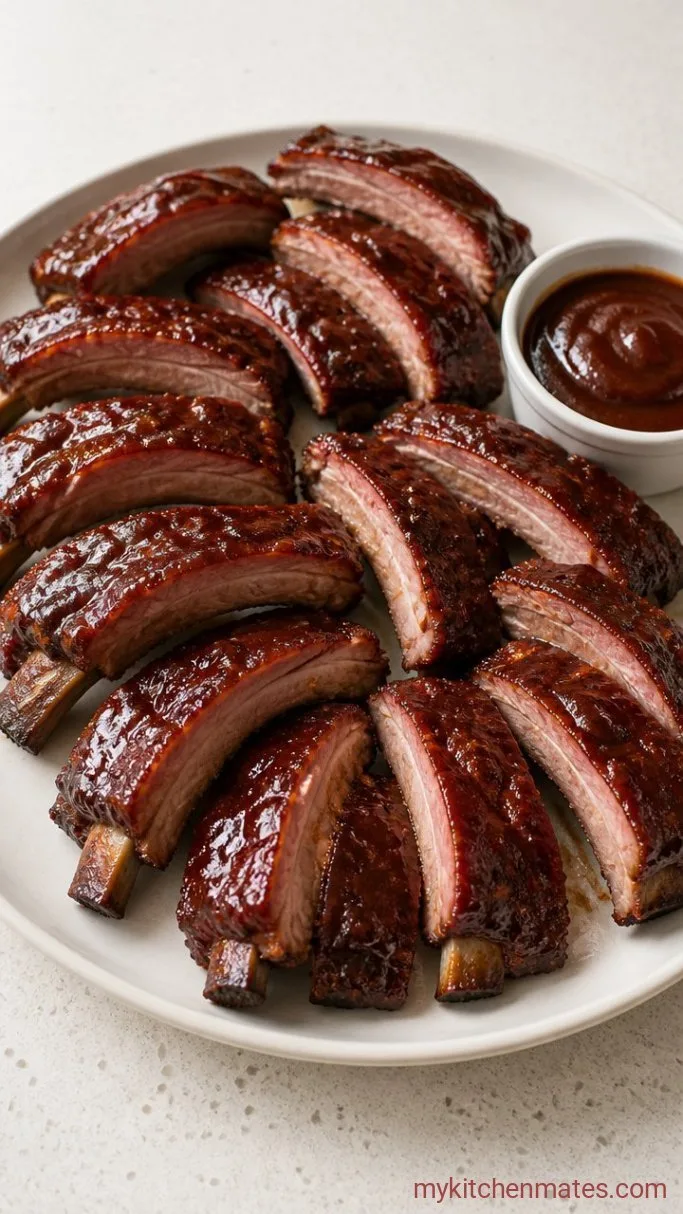 Fall-Off-The-Bone BBQ Ribs in the Crockpot Step 5: Slice and Serve