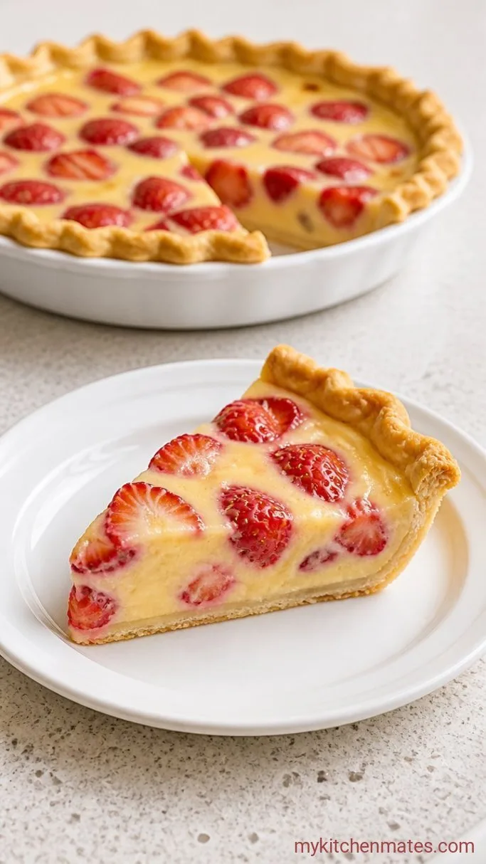 Strawberry Custard Pie with a Silky Custard Filling Step 5: Slice and Serve