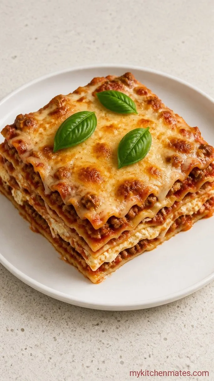Lazy Lasagna Casserole with Ricotta and Mozzarella Step 5: Slice and Serve