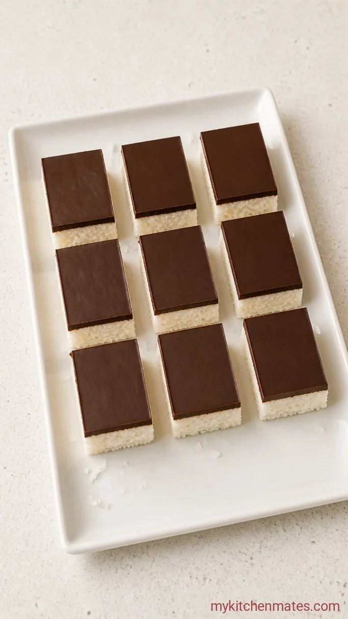 4-Ingredient No-Bake Coconut Chocolate Bars Step 5: Slice and Serve