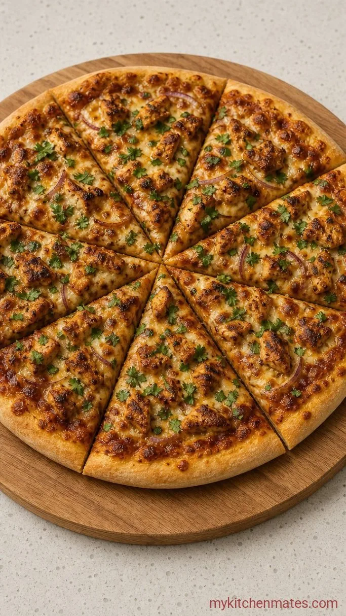 Quick BBQ Shredded Chicken Pizza Step 5: Slice and Top with Fresh Cilantro