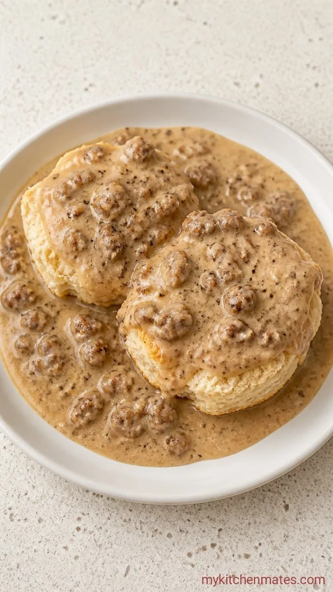 Step 5: Split the Biscuits and Spoon Over the Gravy