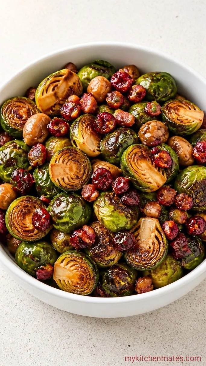 Christmas Brussels Sprouts with Pancetta & Cranberries Step 5: Spoon Into a Serving Dish