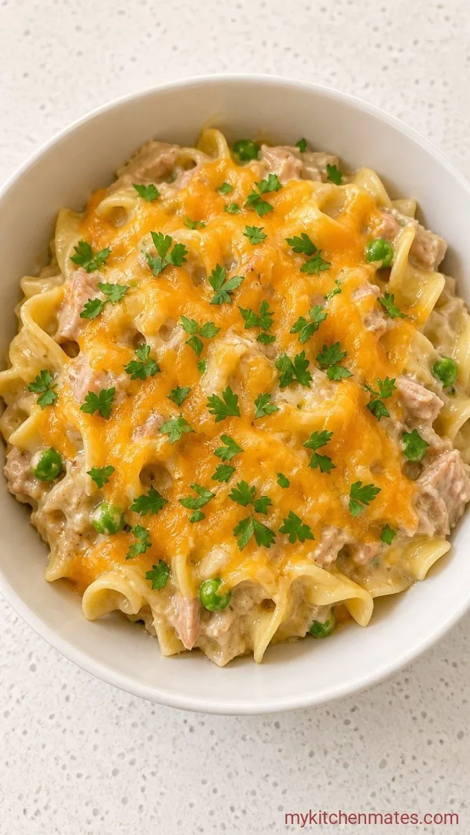Creamy Crockpot Tuna Noodle Casserole Step 5: Spoon Into Bowls and Serve