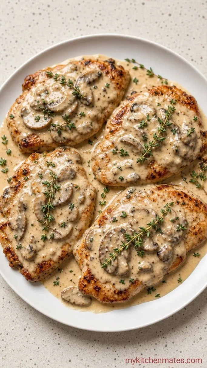 Creamy Chicken Breast and Mushroom Skillet Step 5: Spoon Over the Sauce and Serve